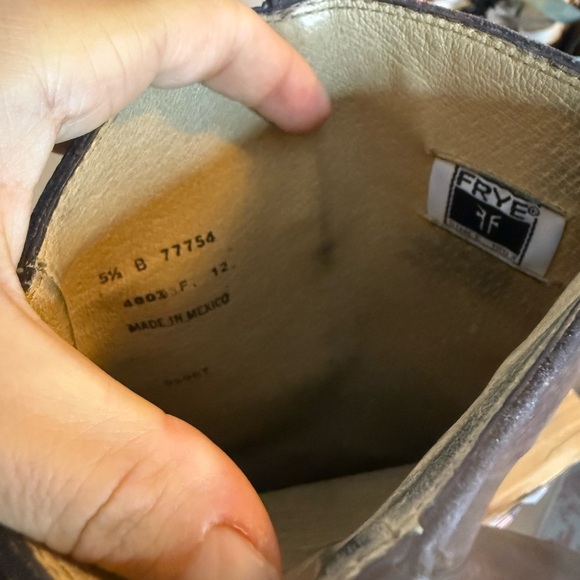 Frye Dark Brown Leather Shirley Riding Plate Boots - Picture 8 of 9